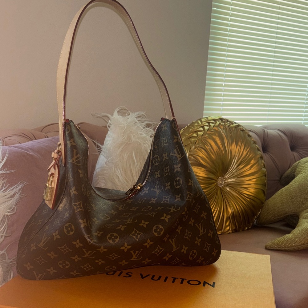 Louis Vuitton Monogram Canvas Crescent Shoulder Bag with Vachetta Strap